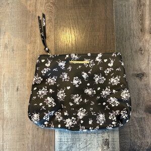 Steve Madden Floral Cosmetic Bag Zip Makeup Pouch Purse Insert Organizer